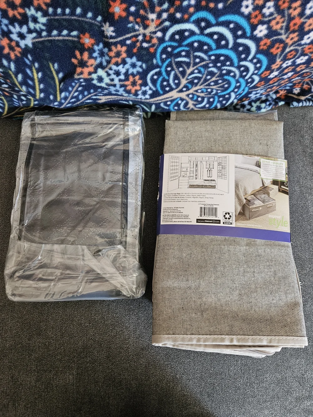 Storage Bundle - BH&G Beige Underbed Storage Bags & Grey Fab Totes
